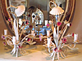 pair of toleware chandeliers